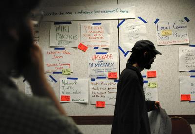 The Oregonian newspaper caught our wall at Recent Changes Camp